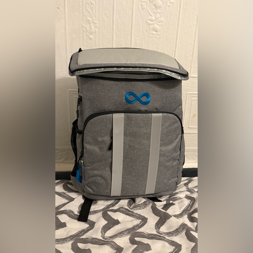 Gray and Blue Backpack